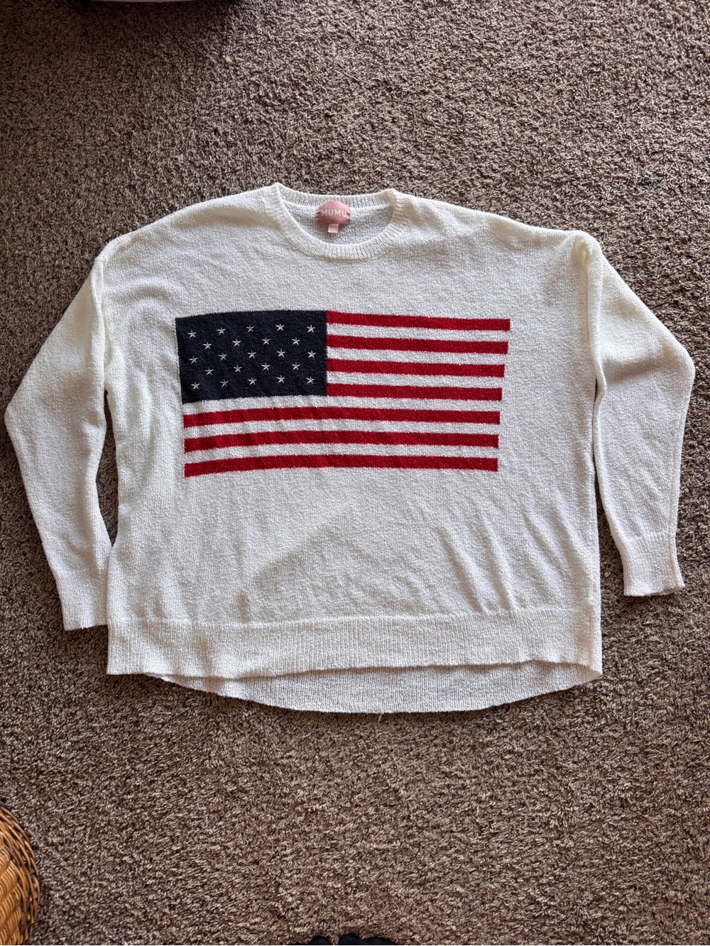 Show Me Your Mumu USA July American Flag Woodsy Summer Sweater Women’s medium